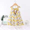 GC Girls Beach Dress Summer Sleeveless Bohemian Floral Printing Princess Dress For 1-7 Years Old Children. 