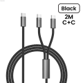 Uonevic Line C Mobile Data 5 16 PType C2 in 1 USB Type C Cable PD 60W Profesional Dual Fast Charging Cable for iPhone 1ro Xiaomi Huawei USB. 