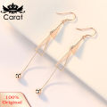 Women Fashion Double Triangle Tassel Ball Long Dangle Hook Earrings Jewelry. 