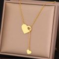 Stainless Steel Necklaces Sweet Heart Pendants Chains Charms Choker Fashion Necklace For Women Jewelry Wedding Party Girls Gifts.