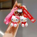 Kawaii Sanrio Hello Kitty Keychain Cartoon Doll Cute Kitty Pvc Key Chain Soft Rubber Car Key Ring Women Bag Pendant Girl Gift.