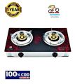 RFL Glass Double Gas Stove Rosee LPG Variant.