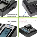Dual LCD Quick Battery Charger for Sony NEX-FS100, NEX-FS100U, NEX-FS100UK, NEX-FS100E, NEX-FS100EK, NEX-FS100P NXCAM Camcorder. 