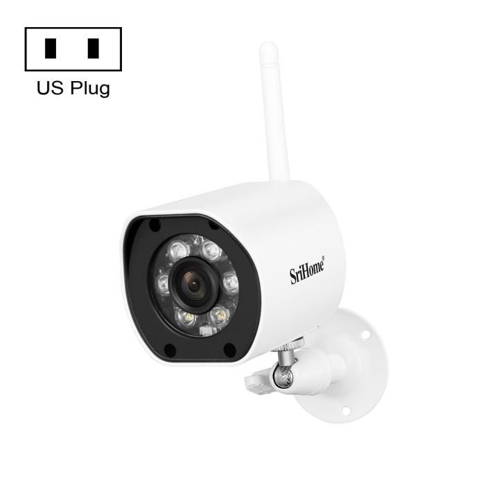 SriHome SH034 5.0MP Mini Dual 2.4 / 5G WiFi Outdoor IP66 Waterproof Video Surveillance Color Night Vision Security CCTV Cam, Plug Type:US Plug