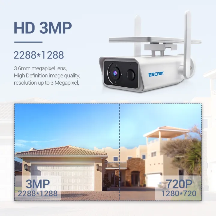 ESCAM%20QF180%20H.265%203MP%20Solar%20Wifi%20IP%20Camera,%20Without%20Battery%20-%20Image%202
