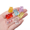St. kunkka 10pcs Acrylic Cute Bear Transparent Beads Perforated Pendant For DIY Jewelry Making Necklace Bracelet. 