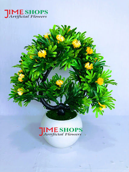 Double%20Head%20Artificial%20flower%20with%20green%20leaves%20in%20plastic%20vases-28cm/11inc%20-%20Home%20Decoration%20Item%20-%20artificial%20flower%20-%20Image%202