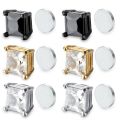 1 Pair Punk Mens Crystal Zircon Strong Magnet Magnetic Ear Stud Non Piercing korean Earrings Anti Allergic Body Jewelry Gift. 