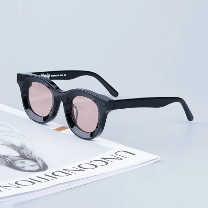 RHUDE%20RHODEO%20HIGH%20STREET%20SUNGLASSES%20MEN%20AND%20WOMEN%20Anti-uv400%20ROUND%20STEAMPUNK%20PREMIUM%20HARDWOOD%20SOLAR%20EYEGLASSES%20-%20Image%203