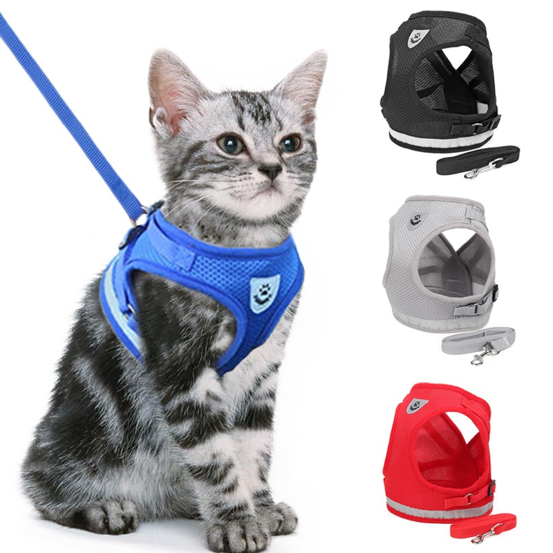 Pet Harnesses Cat Traction Lash Vest Cat Chest Lash Is Reflective At Night To Prevent Breaking Away From The Walking Cat Leash