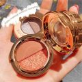 2 Colors Eye Shadow Palette Matte Glitter Pearlescent Matte Orange Gold Glitter Pumpkin Portable Small Plate Beauty Makeup Abandon Abandon.