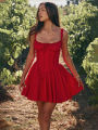 The pair of dresses backless nightclubs will send you a 2024 A-line Townlike lace patchwork dress for ladies spaghetti strap fans Sping summer dress. 