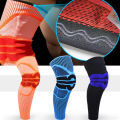 Yoomee 1 Pcs Nylon Sports Silicone Long Basketball Knee Pads Crashproof Patella Support Sports Fitness Volleyball Soccer Leg Sleeve Kneepad Protection Pressure Protection.