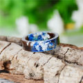 【Hot New Release】 Epoxy Resin Ring Handmade Clean Ocean Resin Wood Ring for Mens Womens.