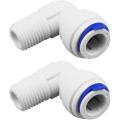 1/4 Inch (6mm) Male Thread to 3/8 Inch (10mm) Quick Connect Elbow Connector for RO Water Purifier Tube Fitting (Pack of 2 Pcs.). 
