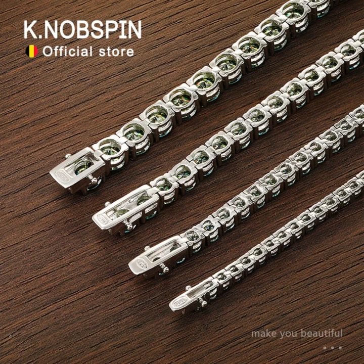 KNOBSPIN%20D%20VVS%20Original%20Green%20Moissanite%20Tennis%20Bracelets%20for%20Women%20Men%20Lab%20Diamond%20with%20GRA%20Wedding%20Jewelry%20925%20Sliver%20Bracelet%20-%20Image%204