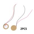 2PCS-35mm Buzzer COPPER PIEZO ELEMENT  Sounder Sensor Trigger Drum Disc Vibration Knock Sensor 35mm Copper Piezo Element With Cables. 