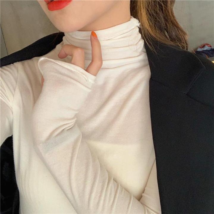 Pile%20Collar%20Bottoming%20Shirt%20Women's%20Inner%20Wear%20Black%20High%20Collar%20Long%20Sleeve%20T%20T-shirt%20Women's%20Autumn%20and%20Winter%20Tight%20Spring%20and%20Autumn%20All-Match%20Top%20-%20Image%202
