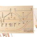 1:100 Halcon Wooden Sailing Boat Model DIY Kit Ship Assembly Decoration Gift.