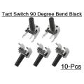 10Pcs- RIGHT Angle Momentary 2Pin Tactile Tact Push Button Switches 2 Pin 6x6x7mm 90 Degree Bend On Off PCB DIP Through Hole Touch Switch Momentary Push Button Switch.