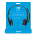 Logitech H151 Wired Headset, Stereo Headphones with Rotating Noise-Cancelling Microphone, 3.5 mm Audio Jack, In-Line Controls, PC/Mac/Laptop/Tablet/Smartphone - Black.