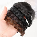 Synthetic Bangs Hair Neat Fringe Bands with Double Row Braids Headband Heat Resistant Bangs In Hair Extensions Hairpieces.