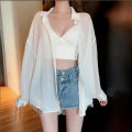 Chiffon Shirt Women's2023Spring and Summer New Loose Slimming Mid-Length Thin Sun Protection Shirt Korean Style Top. 