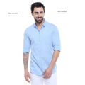 Sky Blue Cotton Casual Shirt for Men. 