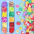 3D Mini Fruits for Nails Fruit Slices Charms Summer Decoration Polymer Clay Flake Accessories DIY Gel Lemon Strawberry Supplies.