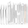 German Ultra-fine No.5 Cell Pimples Blackhead Clip 0.1mm Blackhead Remover Tweezers Black Dots Pore Cleaner Acne Needle Tool Vnce Lncei. 