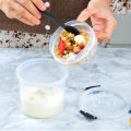 Transparent/Orange/Blue Yogurt Salad Cup Leak-Proof Plastics Breakfast Cup With Lid Overnight Oat Cup for Travel Office Gym. 