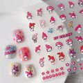 5D Hello Kitty Nail Stickers Sanrio Nail Supplies Nail Slider Kulomi My Melody Embossed Stickers Nail Art Decals.