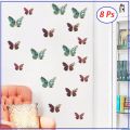 8 Pcs 3D Double Wings Butterfly Wall Stickers.