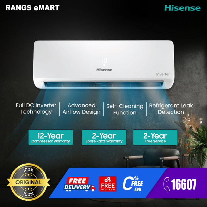 Hisense Full Dc Inverter Air Conditioner | AS18TW4RMATD01BU | 1.5 Ton with Free Delivery and Free Installation