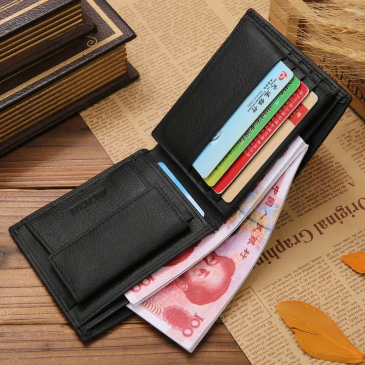 Men's%20Wallet%20100%25%20Genuine%20Leather%20Men%20Wallets%20Premium%20Product%20Real%20Cowhide%20Wallets%20for%20Man%20Short%20Black%20Walet%20Portefeuille%20Homme%20-%20Image%203