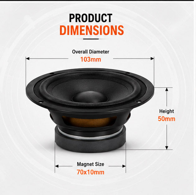 4 Inch Full Range Audio Speaker Stereo Woofer