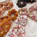 2023 Chiffon Printing Flower Bandana Hair Scarf Headband for Women Vintage Long Ribbon Scrunchie Beach Bandanas Hair Accessories. 