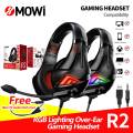 Mowi R2 RGB Lighting Over-Earphone Gaming Headset Both For PC & Phone.
