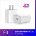20W USB-C Power Adapter With USB PD Cable Cord US Plug Charger Smart Fast Charger Adapte for All android. 