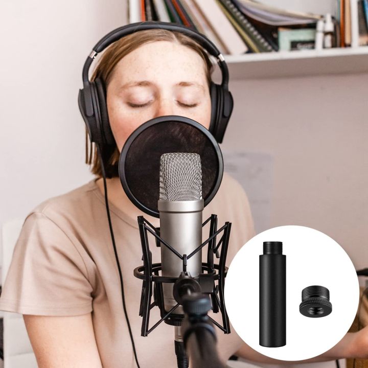 2Pcs%20Mic%20Stand%20Extension%20Tubes%20with%201Pc%20Metal%20Adapter%20for%20Desk%20Stands%20-%20Image%205