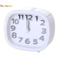 [TS] Round Analog Clock Bedside Non-ticking Alarm Clock Snooze Function for Daily Use. 