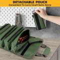 Toll Roll Bag with 4 Detachable Pockets and 4 Zipper Pouches Multifunction Hardware Tool Organizer for Car Home DIY Construction Motorcycle.