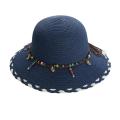 Floral Straw Hat UV Protection Lightweight Wide Brim Women's Sun Hat Natural Straw Foldable Beach Hat for Beachwear Sun Protection Vacation Accessory Outdoor Activities Fashionable Headwear.