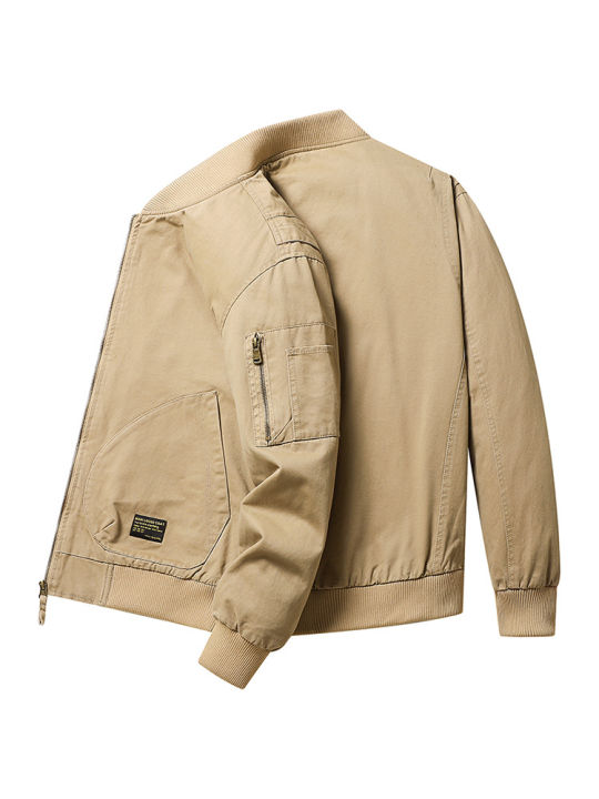 【Solo Yolo】Pilot Pure Cotton Coat Men's Spring and Autumn Loose plus Size Top Leisure Cargo Baseball Collar Men's Functional Jacket