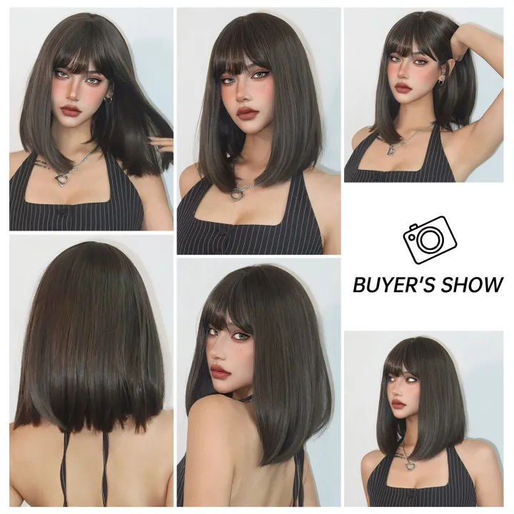 Straight%20Bob%20Synthetic%20Wigs%20Dark%20Brown%20Hair%20with%20Bangs%20for%20Women%20Shoulder%20Length%20Wig%20Daily%20Use%20Heat%20Resistant%20Korean%20Hairstyle%20-%20Image%206