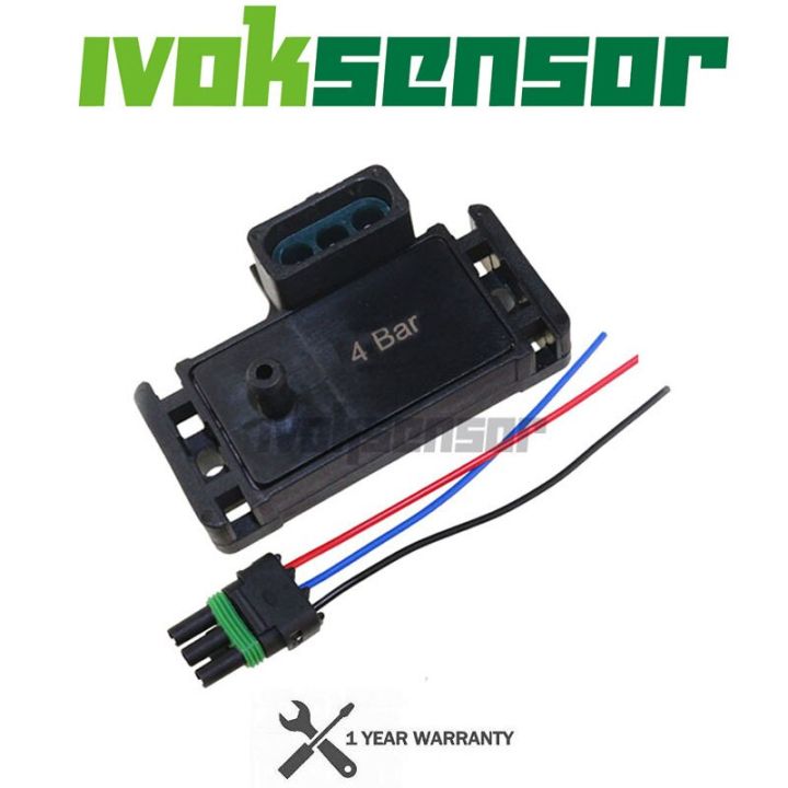100% Test 4Bar 4 Bar 58 Psi 58psi Turbo Boost Pressure MAP Sensor For GM DELPHI Electromotive Motec With Plug Wire Pigtail