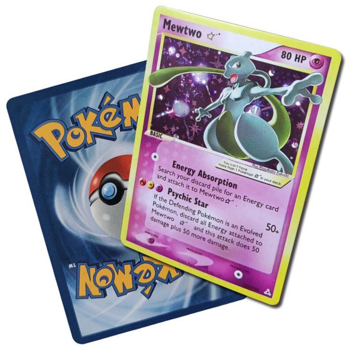 【Serendipity party】Pokemon Mewtwo Gold Star EX Holon Phantoms DIY Flash Game Pokemon Collection Gift Kids