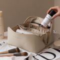 1pc Pillow Cosmetic Bag for Women Gilrs Make Up Case Female Travel Large Capacity Cosmetic Storage Bag for girls Travel Wash Bag PU Leather.