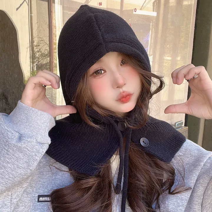 Korea%20Hat%20and%20Scarf%20Set%20Scarf%20Neck%20Set%20Balaclava%20Hat%20Women%20Winter%20Knitted%20Hooded%20Caps%20Wool%20Pullover%20One-Piece%20Neck%20Collar%20Hat%20-%20Image%206