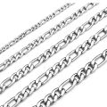 Wholesale 5mm 6mm Stainless Steel Necklace Mens 14k 18K Gold Plated Filled Cable Franco Chain Figaro Chain Rope Chain.
